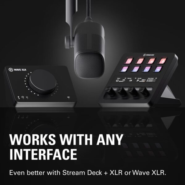 Elgato Wave DX - Dynamic XLR Microphone, Cardioid Pattern, Noise Cancellation, Voice Optimized for Podcasts, Streaming, No Signal Booster Needed, Works with Any Interface, for...