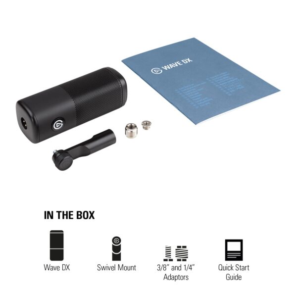 Elgato Wave DX - Dynamic XLR Microphone, Cardioid Pattern, Noise Cancellation, Voice Optimized for Podcasts, Streaming, No Signal Booster Needed, Works with Any Interface, for...