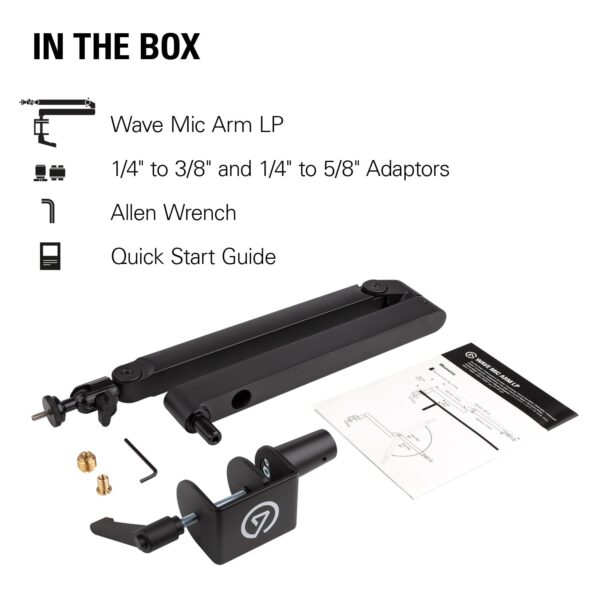 Elgato Wave Mic Arm LP, Premium Low Profile Microphone Arm and Cable Ducts, Desk Clamp, Versatile Attachment and Fully Adjustable, Perfect for Podcasts, Streaming, Gaming, Home...