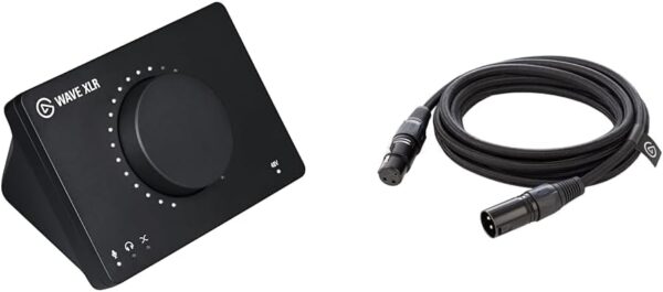 Elgato Wave XLR: Audio Mixer and 75 db Amplifier for XLR Microphone, Recordings, Podcasts & Elgato XLR Cable: Shielded Microphone Cable, Gold-Plated Pins, 10ft/3m