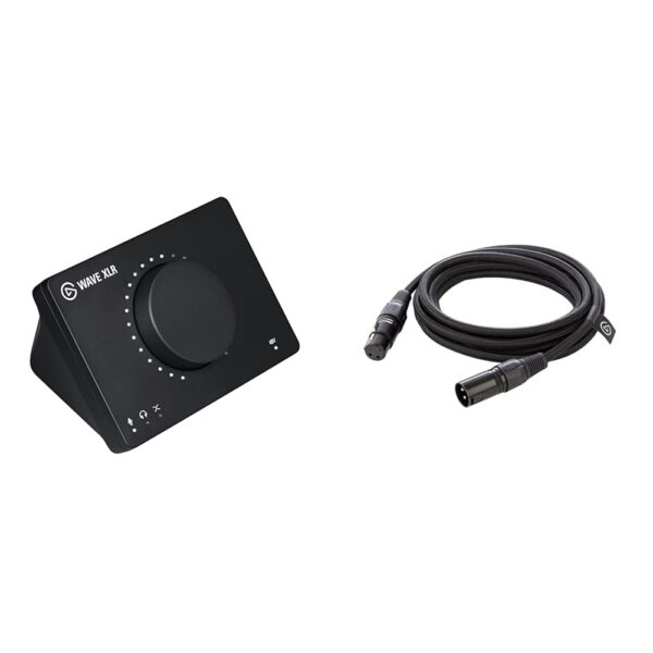 Elgato Wave XLR: Audio Mixer and 75 db Amplifier for XLR Microphone, Recordings, Podcasts & Elgato XLR Cable: Shielded Microphone Cable, Gold-Plated Pins, 10ft/3m