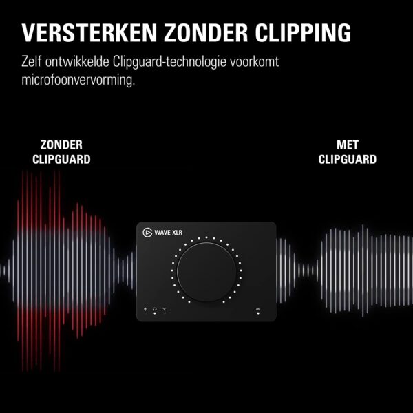 Elgato Wave XLR – Microphone Interface, XLR/USB-C, Anti-Clipping, 75 dB Amplifier, Phantom Power, Direct Monitor, Touch Mute, Wave Link App for Digital Mixing