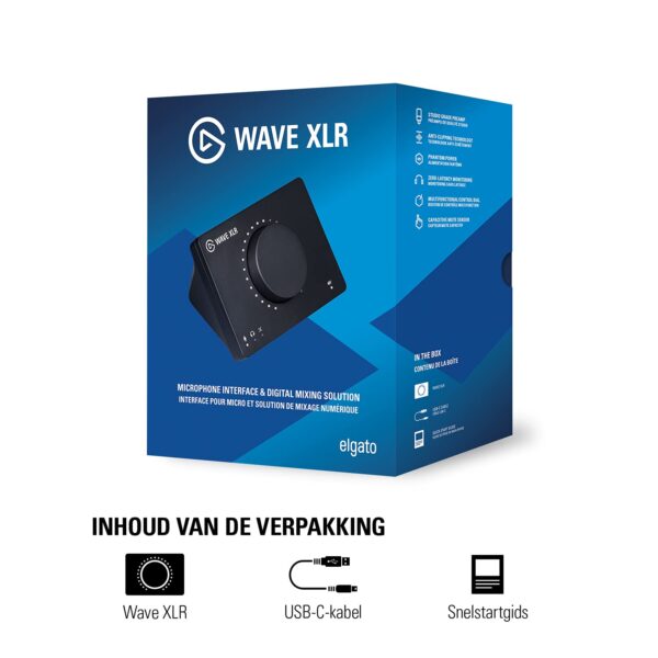 Elgato Wave XLR – Microphone Interface, XLR/USB-C, Anti-Clipping, 75 dB Amplifier, Phantom Power, Direct Monitor, Touch Mute, Wave Link App for Digital Mixing