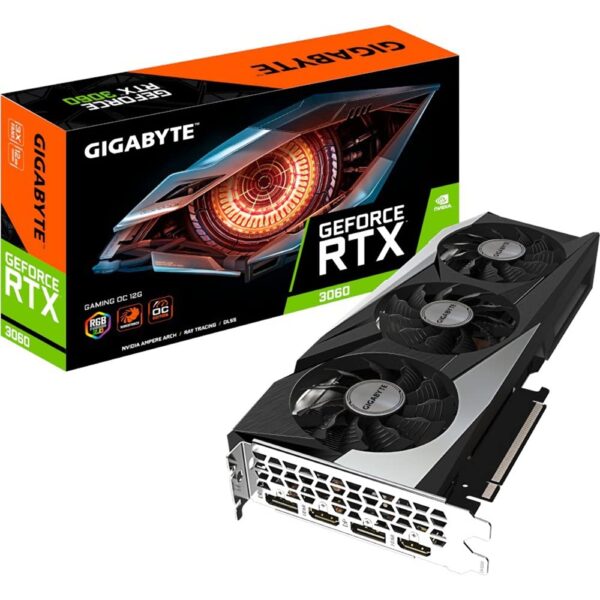 Gigabyte GeForce RTX 3060 Gaming OC 12 GB V2 LHR grafische kaart, GV-N3060GAMING OC-12GD V2, meerdere kleuren