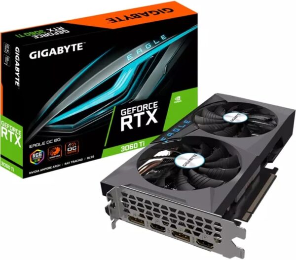GIGABYTE GeForce RTX 3060 Ti Eagle 8G OC grafische kaart, Multi kleuren