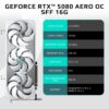 GIGABYTE GeForce RTX 5080 AERO OC SFF 16G grafische kaart, WINDFORCE koelsysteem, 16 GB 256-bit GDDR7, GV-N5080AERO OC-16GD videokaart