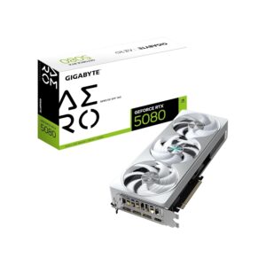 GIGABYTE GeForce RTX 5080 AERO OC SFF 16G grafische kaart, WINDFORCE koelsysteem, 16 GB 256-bit GDDR7, GV-N5080AERO OC-16GD videokaart