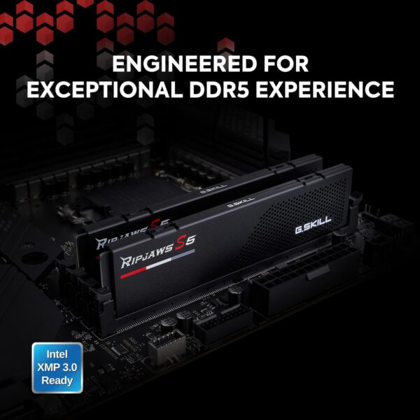 G.SKILL Ripjaws S5 Series (Intel XMP 3.0) 32GB (2x16GB) 6000MT/s CL30-40-40-96 1.35V DDR5 RAM Desktop computer memory UDIMM - Matt Black (F5-6000J3040F16GA2-RS5K)