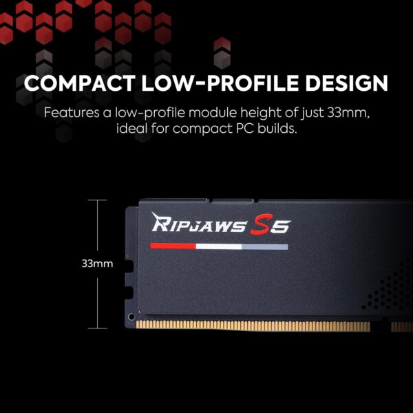 G.SKILL Ripjaws S5 Series (Intel XMP 3.0) 32GB (2x16GB) 6000MT/s CL30-40-40-96 1.35V DDR5 RAM Desktop computer memory UDIMM - Matt Black (F5-6000J3040F16GA2-RS5K)