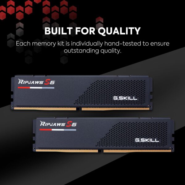 G.SKILL Ripjaws S5 Series (Intel XMP 3.0) 32GB (2x16GB) 6000MT/s CL30-40-40-96 1.35V DDR5 RAM Desktop computer memory UDIMM - Matt Black (F5-6000J3040F16GA2-RS5K)