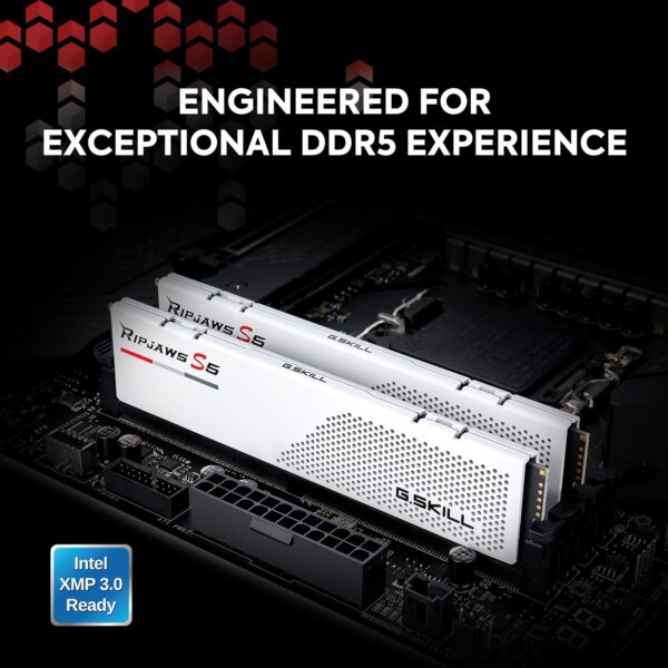G.SKILL Ripjaws S5 Series (Intel XMP 3.0) 32GB (2x16GB) 6000MT/s CL30-40-40-96 1.35V DDR5 RAM Desktop computer memory UDIMM - Matt Black (F5-6000J3040F16GA2-RS5K)