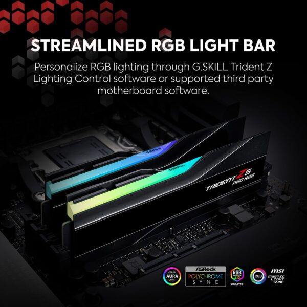 G.Skill Trident Z5 NEO RGB Series (AMD Expo) 64GB (2 x 32GB) 288-Pin SDRAM DDR5 6000 CL32-38-96 1.40V Dual Channel Desktop Memory F5-6000J3238G32GX2-TZ5NR (Matte Black)