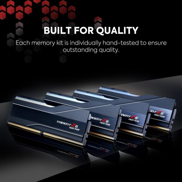 G.Skill Trident Z5 NEO RGB Series (AMD Expo) 64GB (2 x 32GB) 288-Pin SDRAM DDR5 6000 CL32-38-96 1.40V Dual Channel Desktop Memory F5-6000J3238G32GX2-TZ5NR (Matte Black)