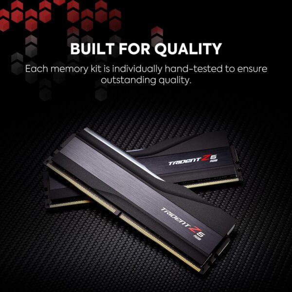 G.SKILL Trident Z5 RGB Series (Intel XMP 3.0 & AMD Expo) DDR5 RAM 32GB (2X 16GB) 6000MT/s CL36-36-36-96 1.35V Desktop Computer Memory U-DIMM - Matt Black (F5-6000J3636F16GA2-TZ5RK)