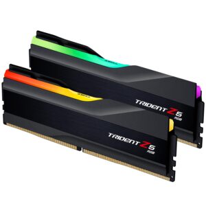 G.SKILL Trident Z5 RGB Series (Intel XMP 3.0) DDR5 RAM 32GB (2x16GB) 6400MT/s CL32-39-39-102 1.40V Desktop Computer Memory UDIMM - Matt Black (F5-6400J3239G16GA2-TZ5RK)