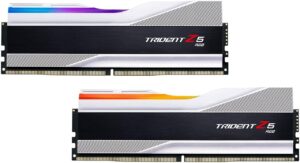 G.Skill Trident Z5 RGB Series (Intel XMP) 32GB (2 x 16GB) 288-pin SDRAM DDR5 7200 CL34-45-45-115 1.40V Dual Channel Desktop Memory F5-7200J3445G16GX2-TZ5RS (Metallic Silver)