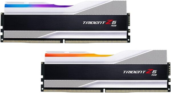 G.Skill Trident Z5 RGB Series (Intel XMP) 32GB (2 x 16GB) 288-pin SDRAM DDR5 7200 CL34-45-45-115 1.40V Dual Channel Desktop Memory F5-7200J3445G16GX2-TZ5RS (Metallic Silver)