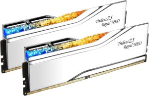 G.SKILL Trident Z5 Royal Neo Series (AMD Expo) DDR5 RAM 32GB (2x16GB) 8000MT/s CL38-48-48-128 1.45V Desktop Computer Memory UDIMM - Silver (F5-8000J3848H16GX2-TR5NS)