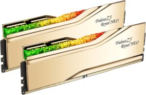 G.SKILL Trident Z5 Royal Neo Series (AMD Expo) DDR5 RAM 96GB (2X 48GB) 6000MT/s CL28-36-36-96 1.35V Desktop Computer Memory U-DIMM - Gold (F5-6000J2836F48GX2-TR5NG)