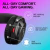 HYPERX 519T1AA Cloud Stinger 2 – Lichtgewicht over-ear headset met microfoon, Swivel-to-mute-functie, 50 mm drivers, pc-compatibel, zwart