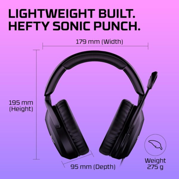 HYPERX 519T1AA Cloud Stinger 2 – Lichtgewicht over-ear headset met microfoon, Swivel-to-mute-functie, 50 mm drivers, pc-compatibel, zwart