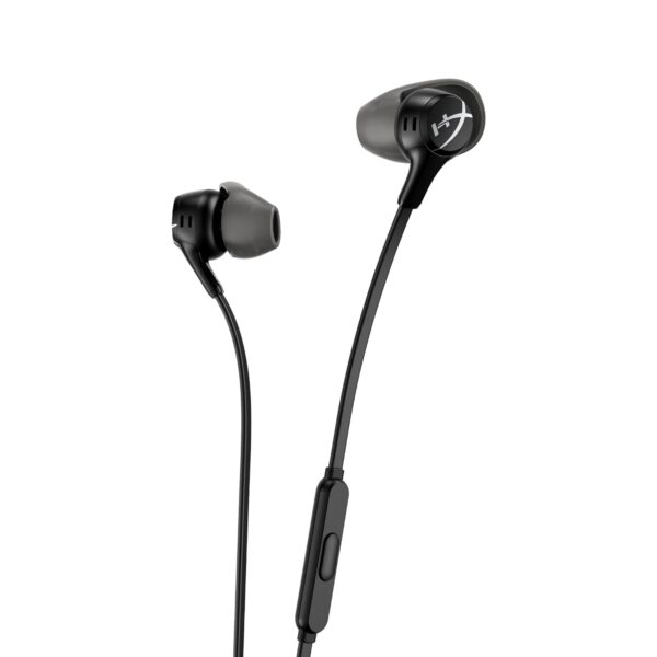 HyperX Cloud Earbuds II, bekabelde gaming-oordopjes, 14 mm driver, geïntegreerde microfoon, 4 oordopjes, 3,5mm-aansluiting, incl. harde etui, voor pc, console, mobiele...