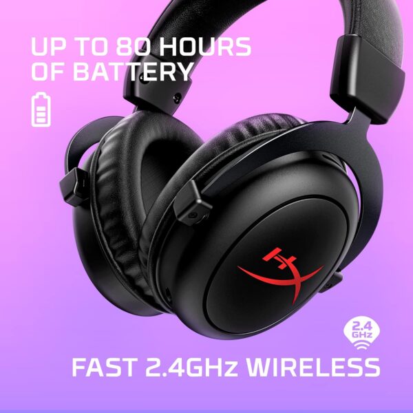 HyperX Cloud II Core Wireless Gaming Headset voor PC, DTS Headphone: X Space Audio, visco-elastische oorkussens, zwart
