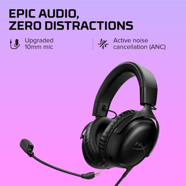 HYPERX Cloud III bekabelde gamingheadset PC PS5 Xbox-serie X|S schuine drivers van 53 mm DTS Memory Foam Stevig frame Ultraheldere microfoon van 10 mm USB-C USB-A 3,5 mm