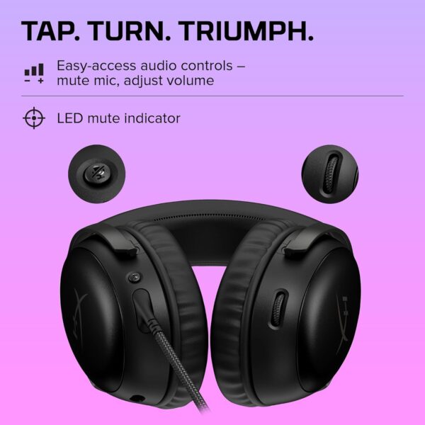 HYPERX Cloud III bekabelde gamingheadset PC PS5 Xbox-serie X|S schuine drivers van 53 mm DTS Memory Foam Stevig frame Ultraheldere microfoon van 10 mm USB-C USB-A 3,5 mm