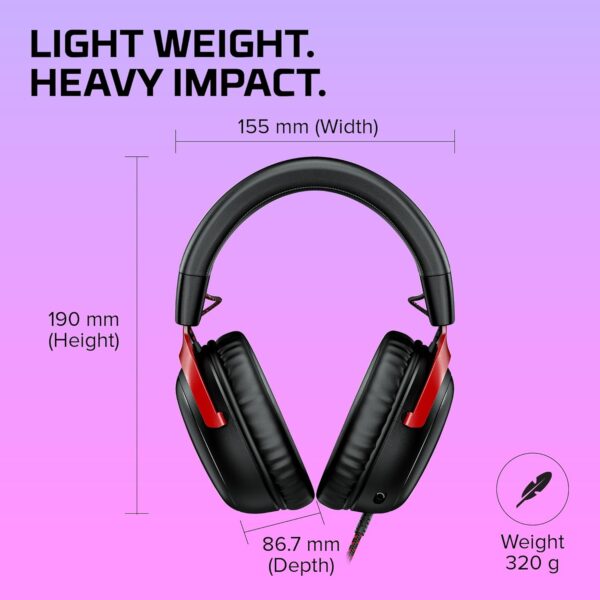 HYPERX Cloud III - bekabelde gamingheadset, pc, PS5, Xbox Series X|S, schuine drivers van 53 mm, DTS, traagschuim, duurzaam frame, ultraheldere microfoon van 10 mm, USB-C,...
