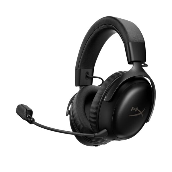 HyperX Cloud III S Draadloze gaming-headset, multiplatform, 2,4 GHz, bluetooth, batterijduur tot 120 uur, 2,4 GHz, 53 mm kanteldriver, 10 mm afneembare microfoon, zwart