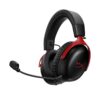 HyperX Cloud III S Draadloze gaming-headset, multiplatform, 2,4 GHz, bluetooth, batterijduur tot 120 uur, 2,4 GHz, 53 mm kanteldriver, 10 mm afneembare microfoon, zwart-rood
