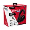 HyperX Cloud III S Draadloze gaming-headset, multiplatform, 2,4 GHz, bluetooth, batterijduur tot 120 uur, 2,4 GHz, 53 mm kanteldriver, 10 mm afneembare microfoon, zwart-rood