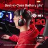 HyperX Cloud III S Draadloze gaming-headset, multiplatform, 2,4 GHz, bluetooth, batterijduur tot 120 uur, 2,4 GHz, 53 mm kanteldriver, 10 mm afneembare microfoon, zwart