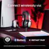 HyperX Cloud III S Draadloze gaming-headset, multiplatform, 2,4 GHz, bluetooth, batterijduur tot 120 uur, 2,4 GHz, 53 mm kanteldriver, 10 mm afneembare microfoon, zwart