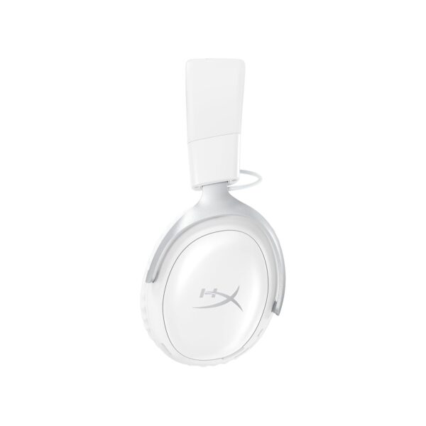 HyperX Cloud III S Draadloze gaming-hoofdtelefoon, Bluetooth, 2,4 GHz, PC, PS5, Xbox, Driver 53 mm, DTS, microfoon 10 mm, batterij tot 200 uur, wit