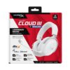 HyperX Cloud III S Draadloze gaming-hoofdtelefoon, Bluetooth, 2,4 GHz, PC, PS5, Xbox, Driver 53 mm, DTS, microfoon 10 mm, batterij tot 200 uur, wit