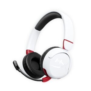 HyperX Cloud Mini Draadloze gaming-hoofdtelefoon voor kinderen, volume 85 dB, voor pc/switch/PS/Chromebook/Xbox/mobiele telefoon, wit