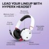 HyperX Cloud Mini Draadloze gaming-hoofdtelefoon voor kinderen, volume 85 dB, voor pc/switch/PS/Chromebook/Xbox/mobiele telefoon, wit