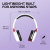 HyperX Cloud Mini Draadloze gaming-hoofdtelefoon voor kinderen, volume 85 dB, voor pc/switch/PS/Chromebook/Xbox/mobiele telefoon, wit