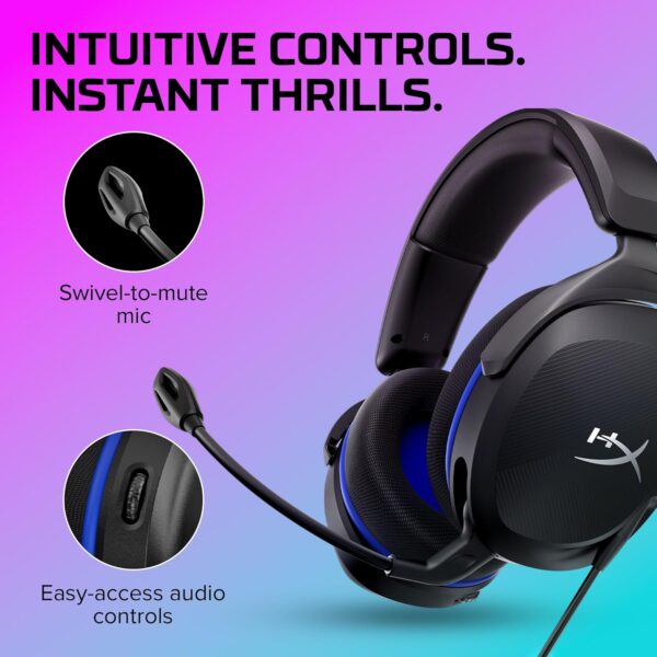 HyperX Cloud Stinger 2 Core - Gaming Headset voor Playstation, Lichtgewicht Over-Ear Headset met microfoon, Swivel-to-Mute-functie, 40mm Drivers - Zwart