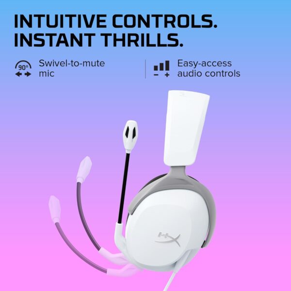 HyperX Cloud Stinger 2 Core - Gaming Headset voor Playstation, Lichtgewicht Over-Ear Headset met microfoon, Swivel-to-Mute-functie, 40 mm Drivers - Wit