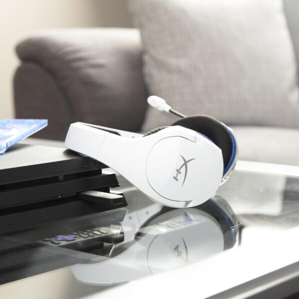 HyperX Cloud Stinger Core Draadloze Gaming Headset, voor PS4, PC, lichtgewicht, robuuste stalen schuifregelaar, ruisonderdrukkende microfoon, wit
