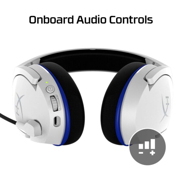 HyperX Cloud Stinger Core Draadloze Gaming Headset, voor PS4, PC, lichtgewicht, robuuste stalen schuifregelaar, ruisonderdrukkende microfoon, wit