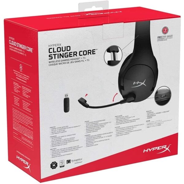 HyperX Cloud Stinger Core - draadloze gamingheadset, voor pc, 7.1 surround sound, ruisonderdrukkende microfoon, lichtgewicht