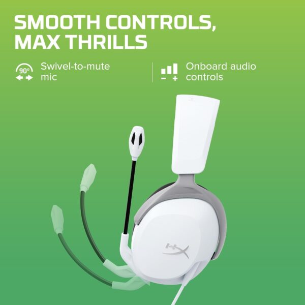 HyperX CloudX Stinger 2 Core - Gaming Headset voor Xbox, lichtgewicht over-ear headsets met microfoon, draaibare naar dempen functie, 40 mm drivers - wit