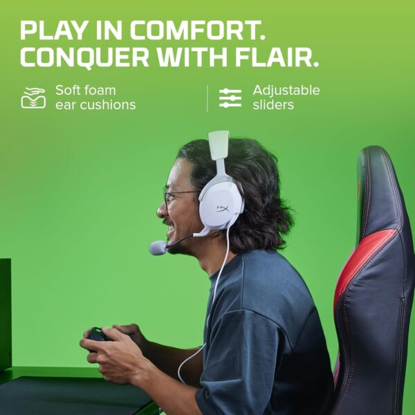 HyperX CloudX Stinger 2 Core - Gaming Headset voor Xbox, lichtgewicht over-ear headsets met microfoon, draaibare naar dempen functie, 40 mm drivers - wit