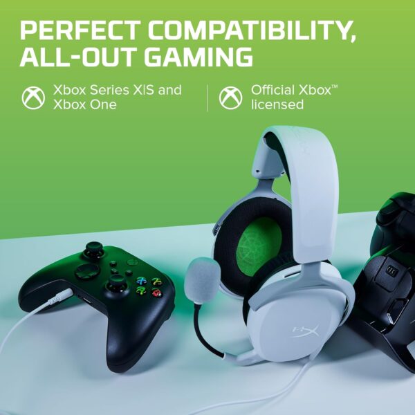 HyperX CloudX Stinger 2 Core - Gaming Headset voor Xbox, lichtgewicht over-ear headsets met microfoon, draaibare naar dempen functie, 40 mm drivers - wit