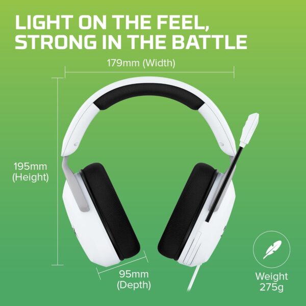 HyperX CloudX Stinger 2 Core - Gaming Headset voor Xbox, lichtgewicht over-ear headsets met microfoon, draaibare naar dempen functie, 40 mm drivers - wit