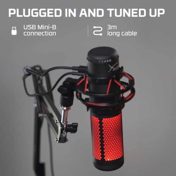 HyperX HX-MICQC-BK QuadCast - Full Standalone Microphone for Streamers, Content Creators and Gamers Black